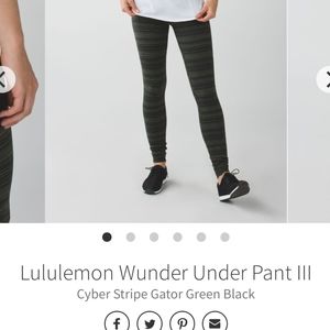 GUC Lululemon size 8 green striped leggings